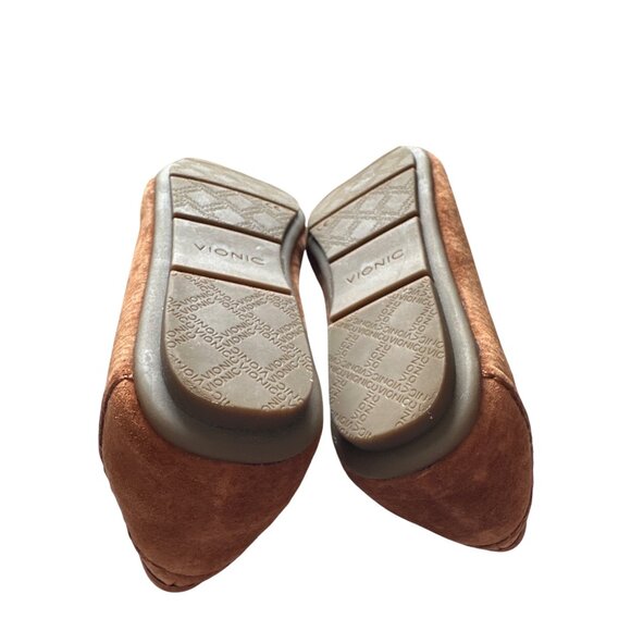 Vionic Mesa Tan Suede Moccasins Gold Chain Detail Leopard Print Insole Size 9.5 - Picture 7 of 7